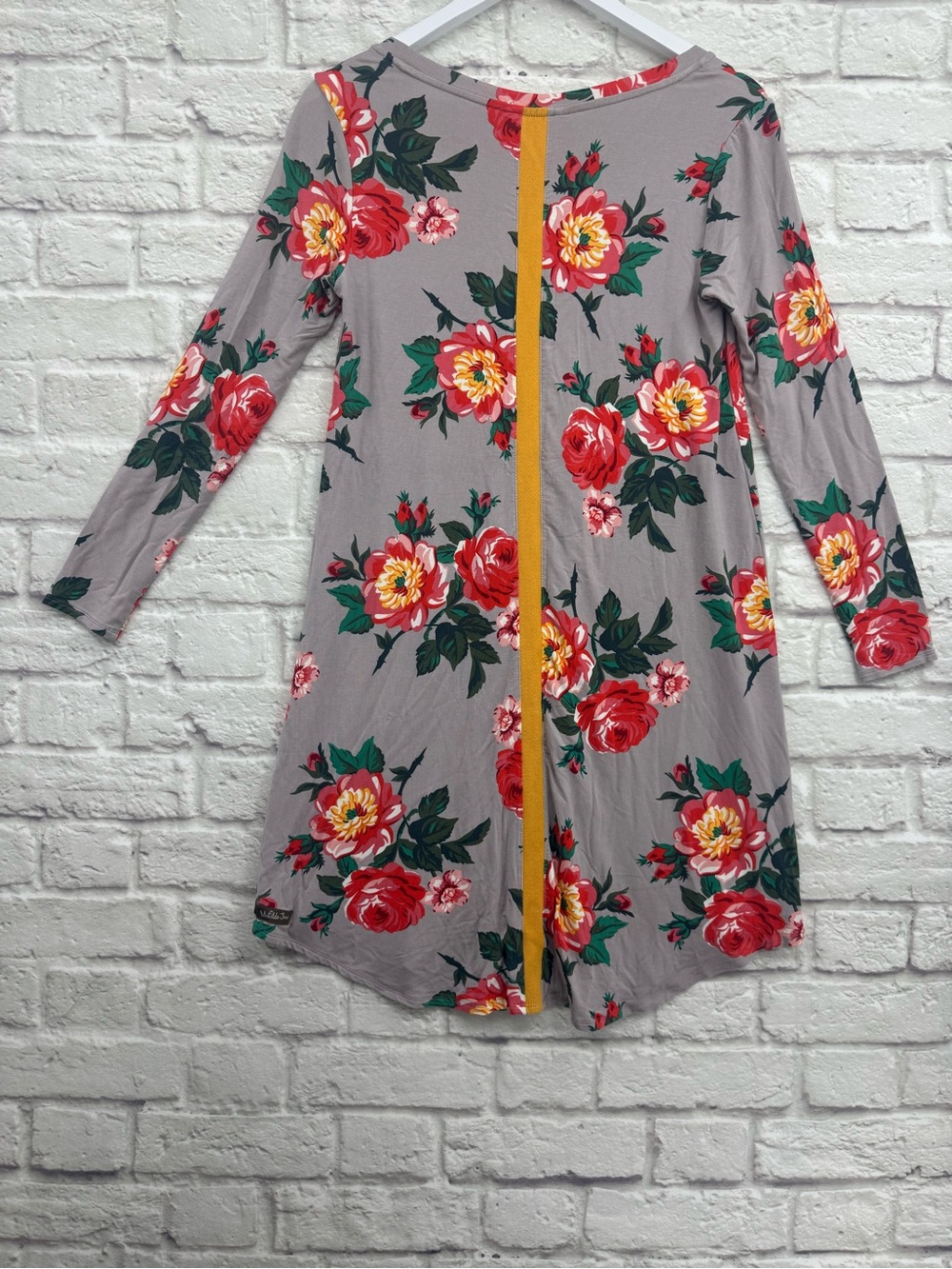 MATILDA JANE Say I’m a Dreamer Floral Swing Dress Tunic Size S Gray Red Boho - Picture 6 of 13